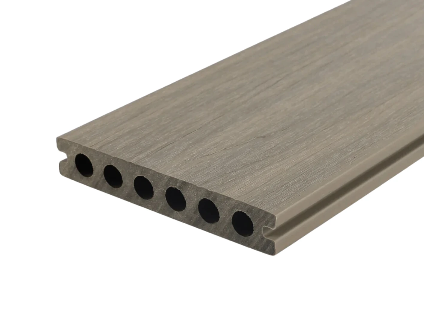Composiet Vlonderplank 2.3 x 13.8 cm (23 x 138 mm) Ronde Kamer Multigrey Light - Lengte 300 cm - Afbeelding 1